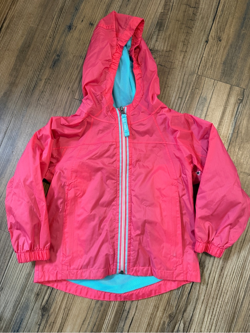 LL BEAN girls pink rain jacket size 3T!